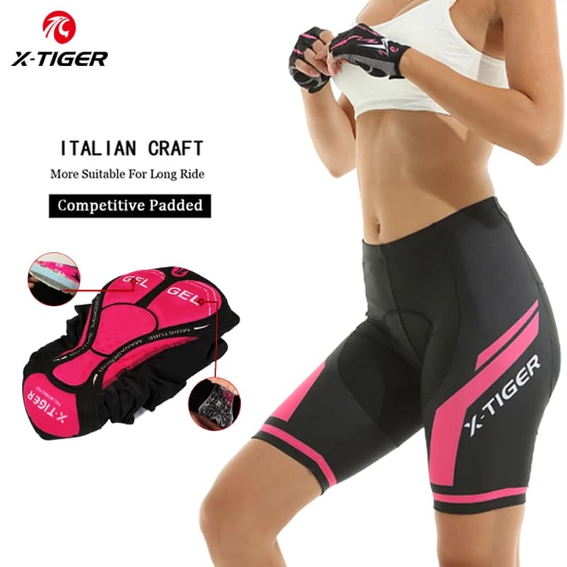 X-TIGER Women's cycling shorts Bicycle shorts with 3D gel padding Mountain-resistant bike shorts Road riding shorts breathable 2024