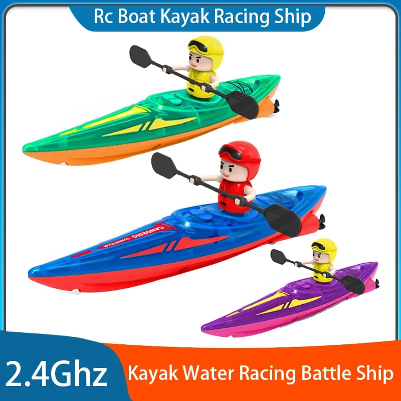 Barca radiocomandata RC Kayak 2.4G, gommone da regata, giochi acquatici estivi, giocattolo da esterno per bambini, regalo ideale