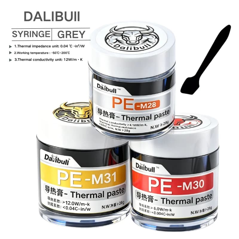 DaliBull Pasta Termica di Alta Qualità PE-28G ad Alta Capacità per Processori PC, CPU, GPU, LED