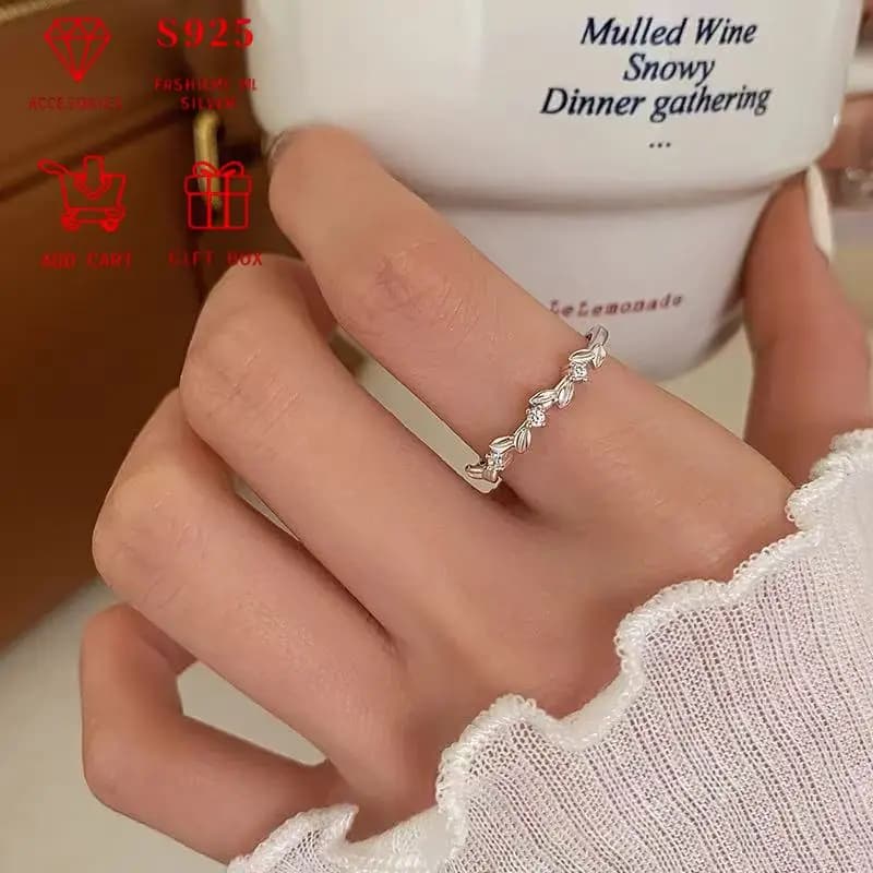 S925 European and American Fashion Women's Light Luxury Opening Adjustable Ring Wedding Gift Engagement Gift Birthday Gift Christmas Gift Valentine's Day Gift Anniversary Gift Mother's Day Gift