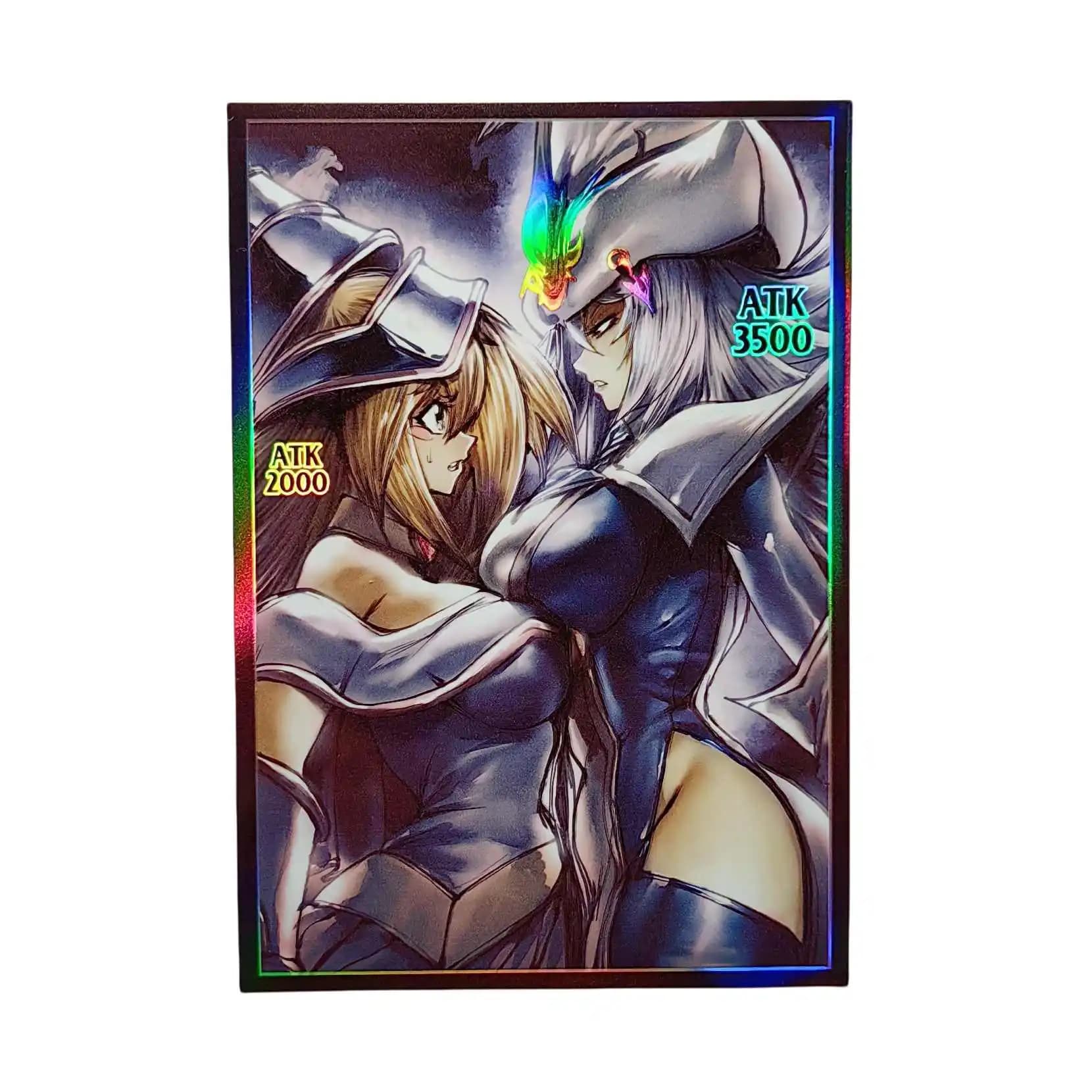 63x90mm 50PCS Buste per carte olografiche Buste per carte YGO Illustrazione Anime Cover protettiva per carte per giochi da tavolo Carte collezionabili
