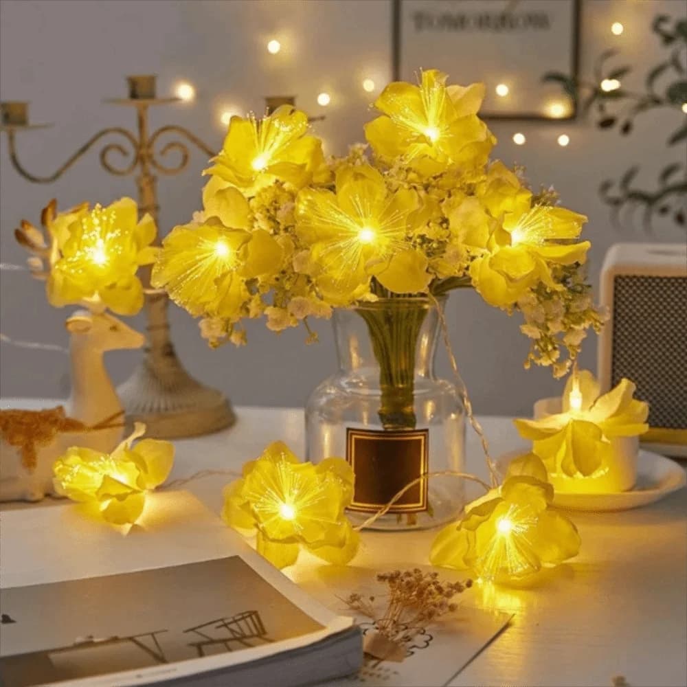 Luci a Fibra Ottica LED, Fiori Artificiali, Decorazioni per Feste, Luci Atmosfera, Lanterne a Stringa per 3V