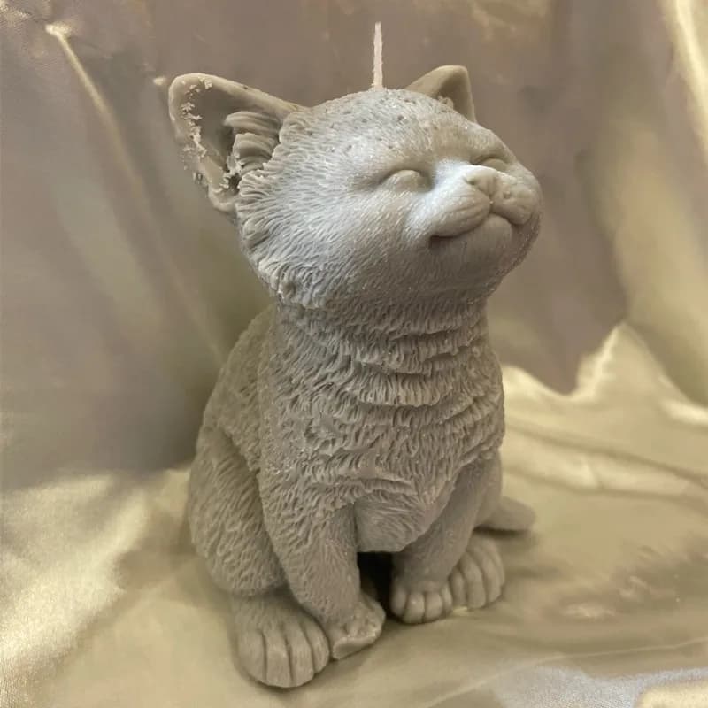 3D Large Cat Candle Animal Print Teddy Pubs Soy wax Silicone Puppy Dog Decorations For Home Christmas Gift Supplies Crafts