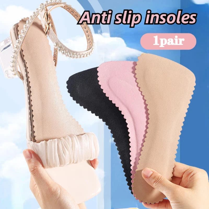 Women's self-adhesive leather soles Sandals with high heel Wall stickers anti-slip breathable and absorbent sweat