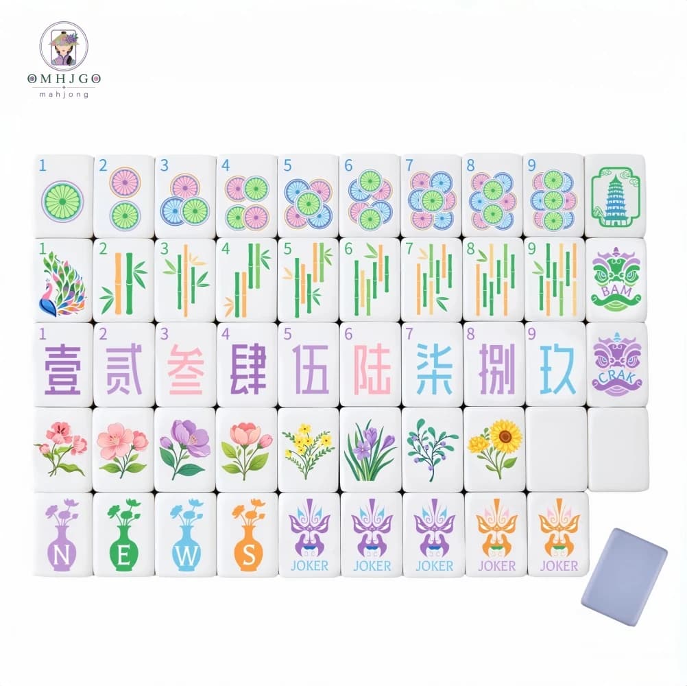 Factory Direct Taro Purple American Mahjong Set 4-Layer Acrylic Grey Blue Engraved Mah Jongg Tiles for Family& Board Games