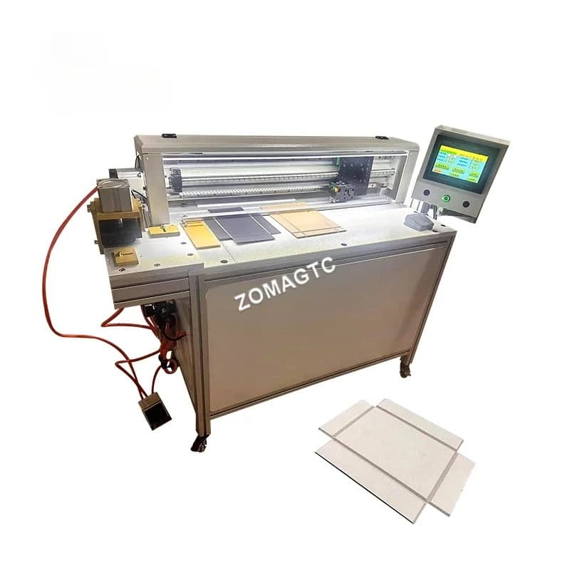 Macchina Semiautomatica Pneumatica per Taglio e Scanalatura di Carta, Taglierina per Angoli, Macchina per Scanalatura a V per Cartone Rigido e Cartoncino Grigio