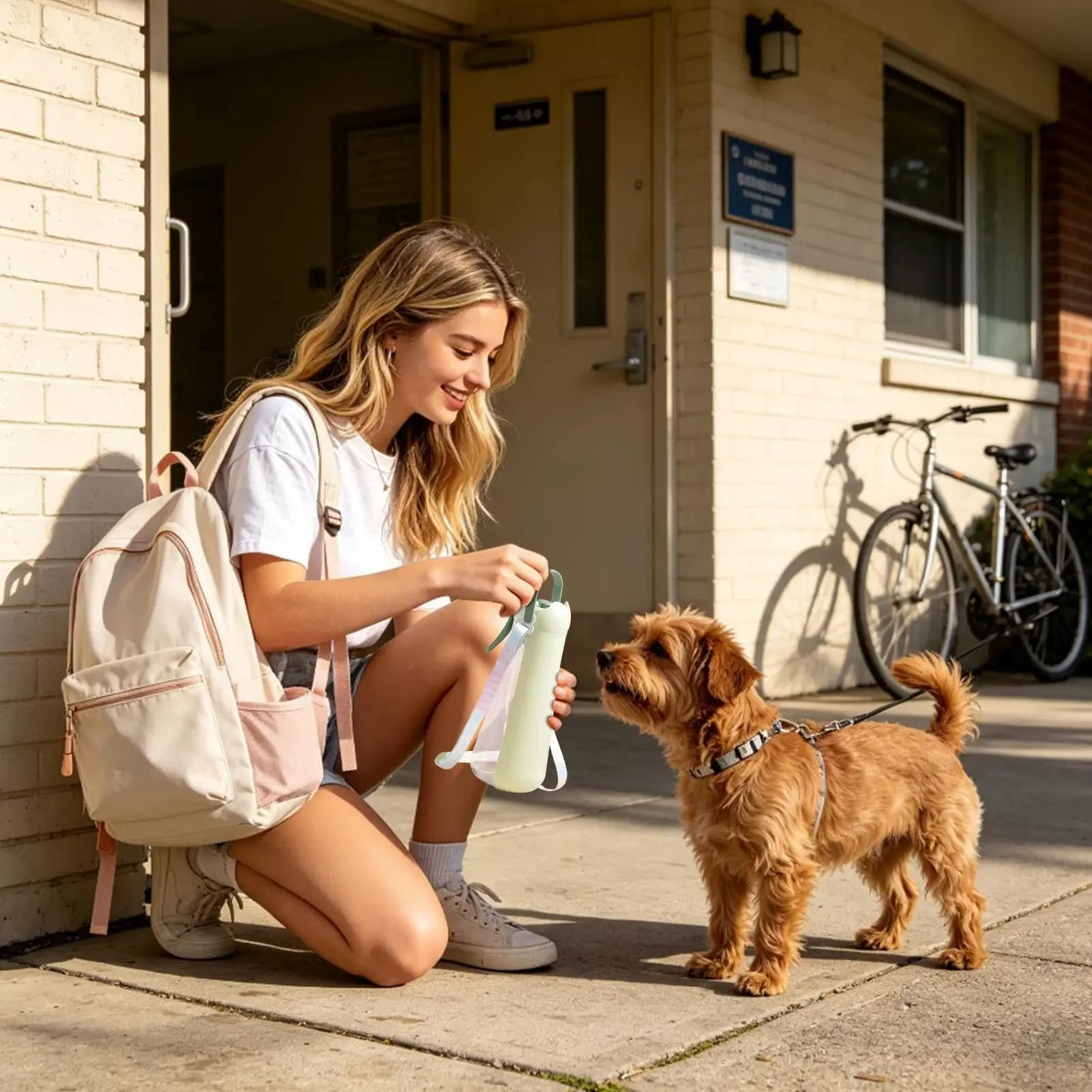Dog Travel Water Bottle Leak Proof Drinking Bowl With Misting Function Foldable Pet Water Bottle For Outdoor Camping Hiking
