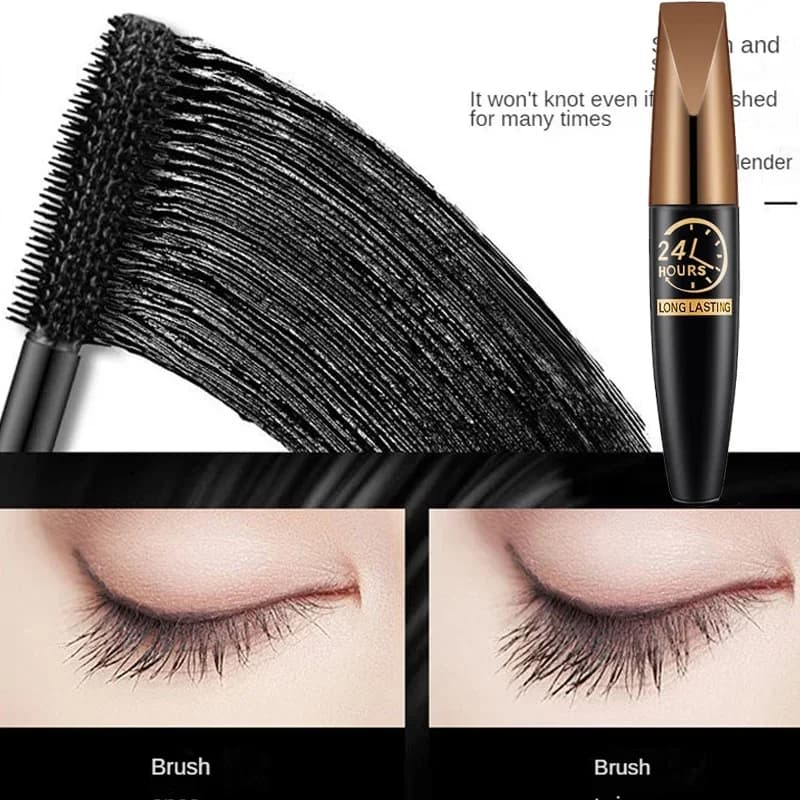 Mascara waterproof extra volume Anti-sudore allunga le ciglia Mascara in fibra di seta nera femminile trucco senza sbavature occhi cosmetici