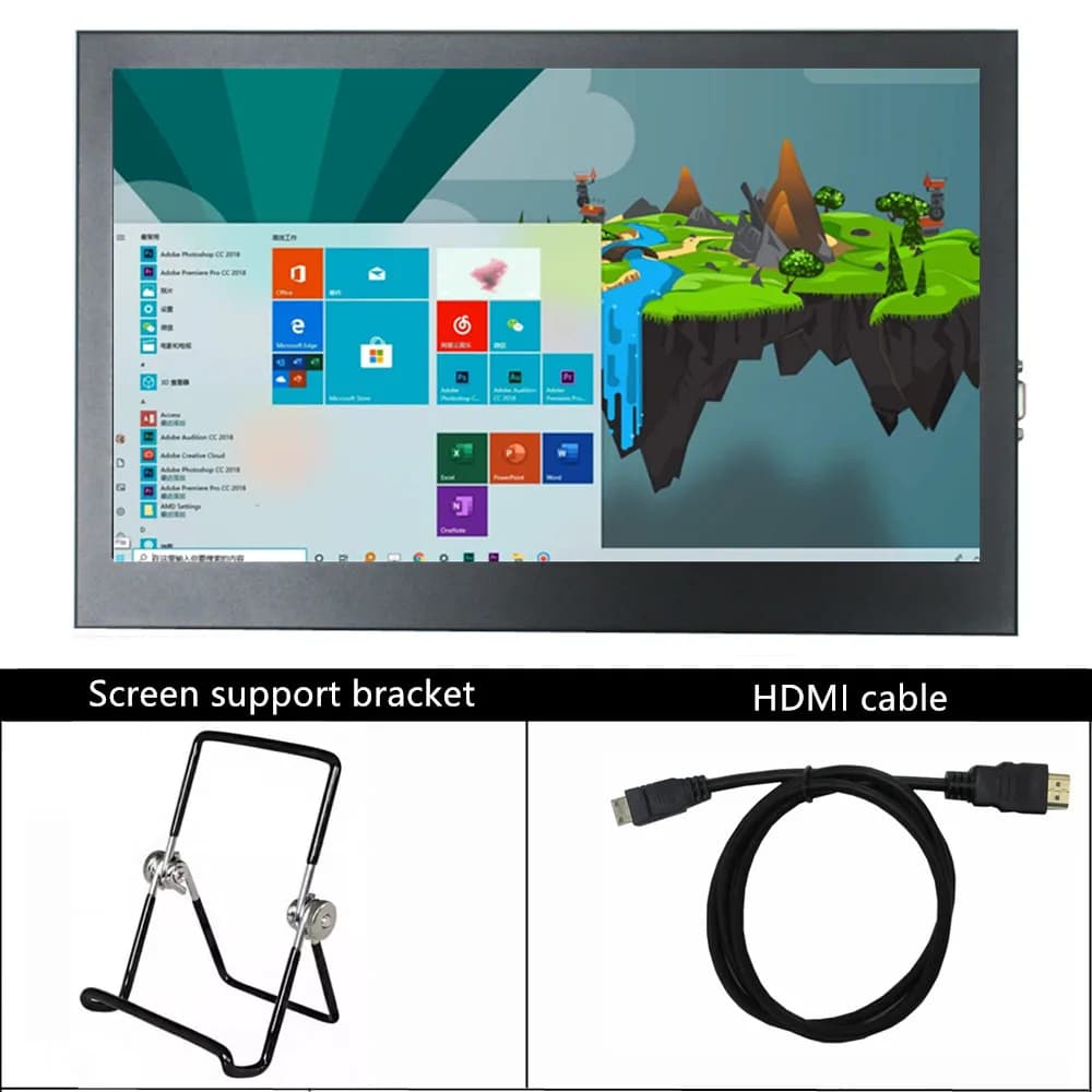 Portable monitor with 14 inch LCD screen 1600*900 with shell/support Raspberry Pi 4B Extended display PC laptop Second screen