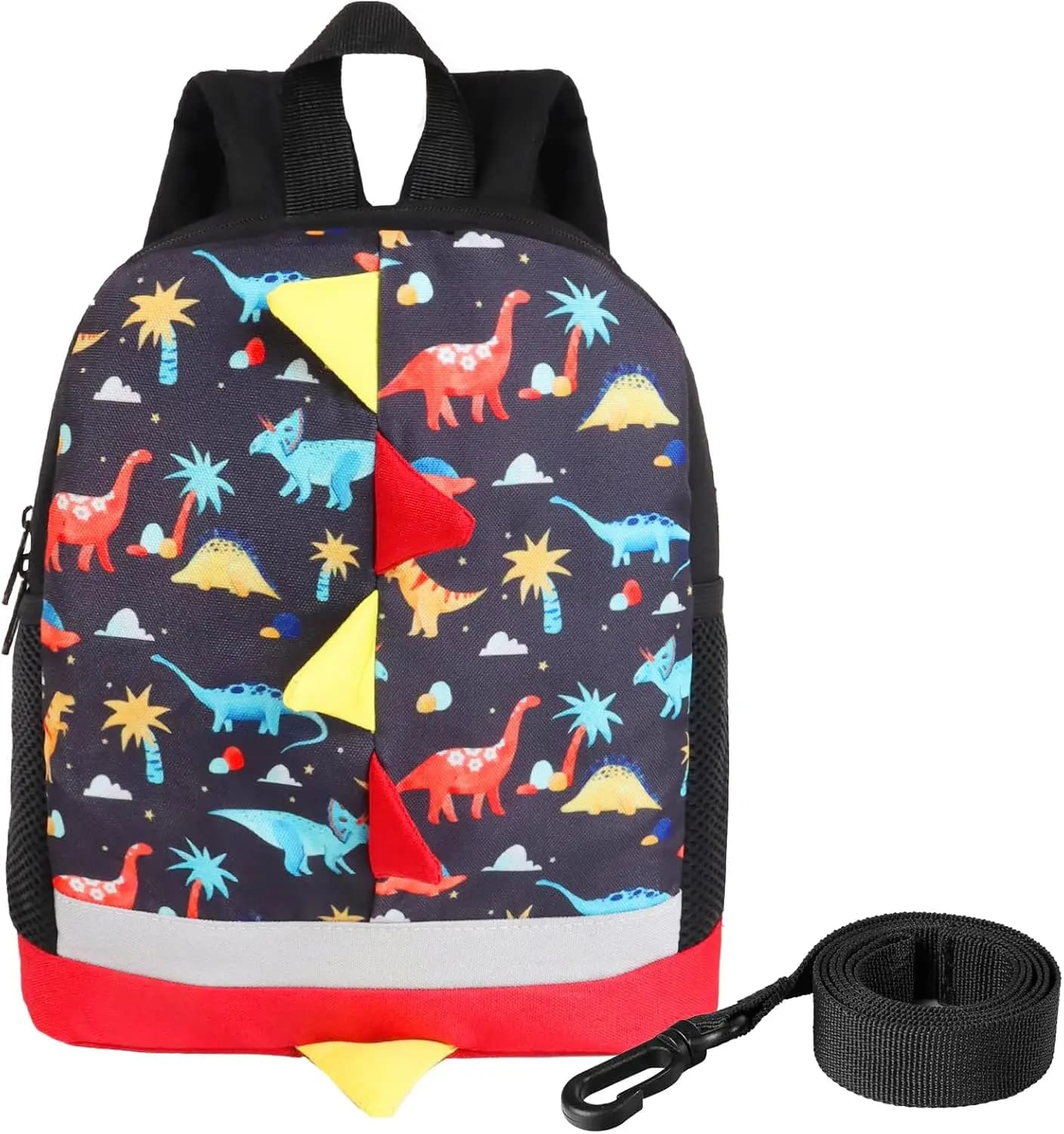 Simpatico zaino per bambini con dinosauro con guinzaglio di sicurezza per ragazzi, borsa da scuola leggera per asilo nido