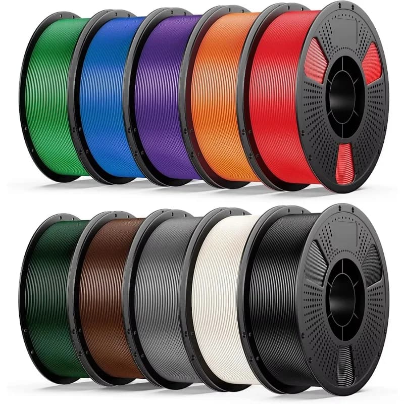 ^For 10kg Hyper PLA+ 3D Printer Filament Bundle, Upgraded PLA+ Filament 1.75mm, 1kg Spool 10 Pack, Black+Cream White+Grey+Red+Co
