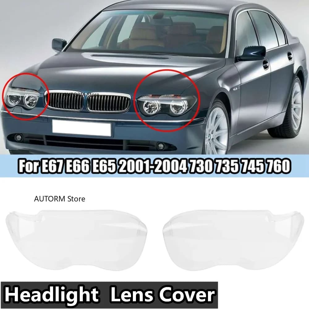 Copertura del faro per BMW E67 E66 E65 730 735 760 2001 2002 2003 2004 lente del faro dell'auto luce della testa paralume copertura in vetro