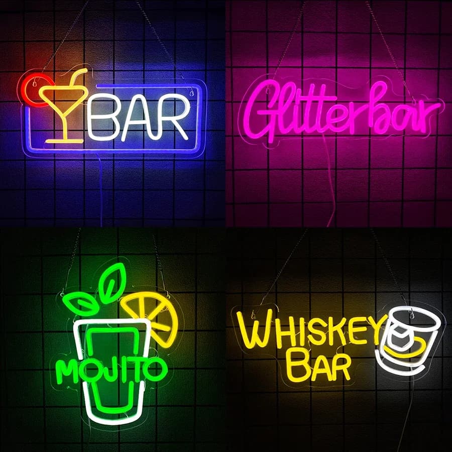 Candy Bar Insegna al neon Serie spagnola Cartel Nome della luce a led per la decorazione della parete per la stanza Pub Bistro Man Cave Accessori Illuminazione domestica