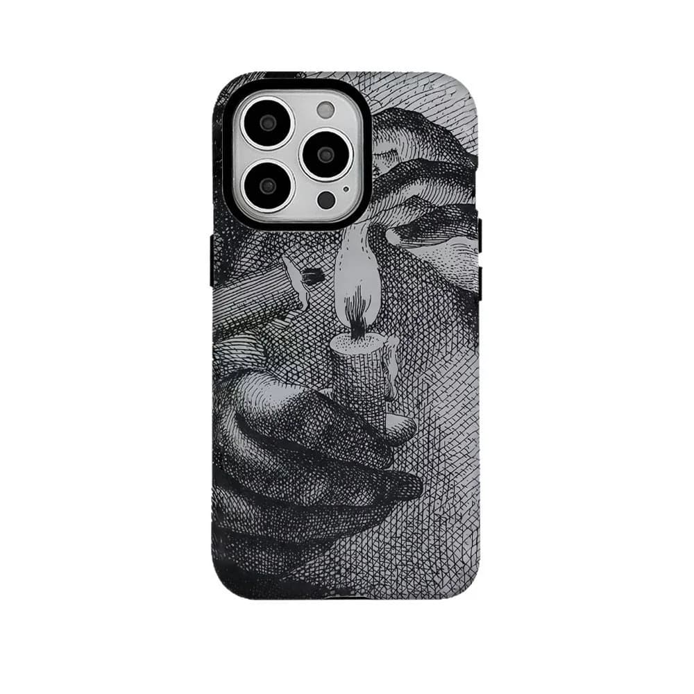 Custodia a candela con design a matita grigia Ins per IPHONE 17 16ProMax 15 14 13 12 11 PRO Plus Custodie per telefoni magnetiche due in uno in TPU acrilico