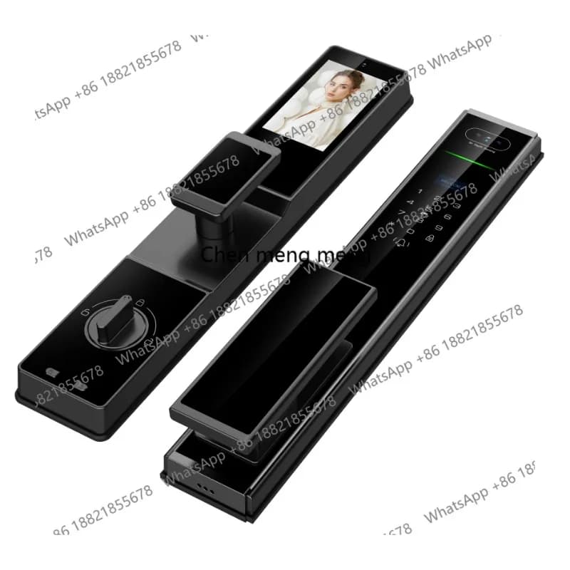 Serratura Elettronica WiFi con Riconoscimento Facciale, Impronta Digitale Biometrica Tuya e Telecamera Spioncino Smart by Officia