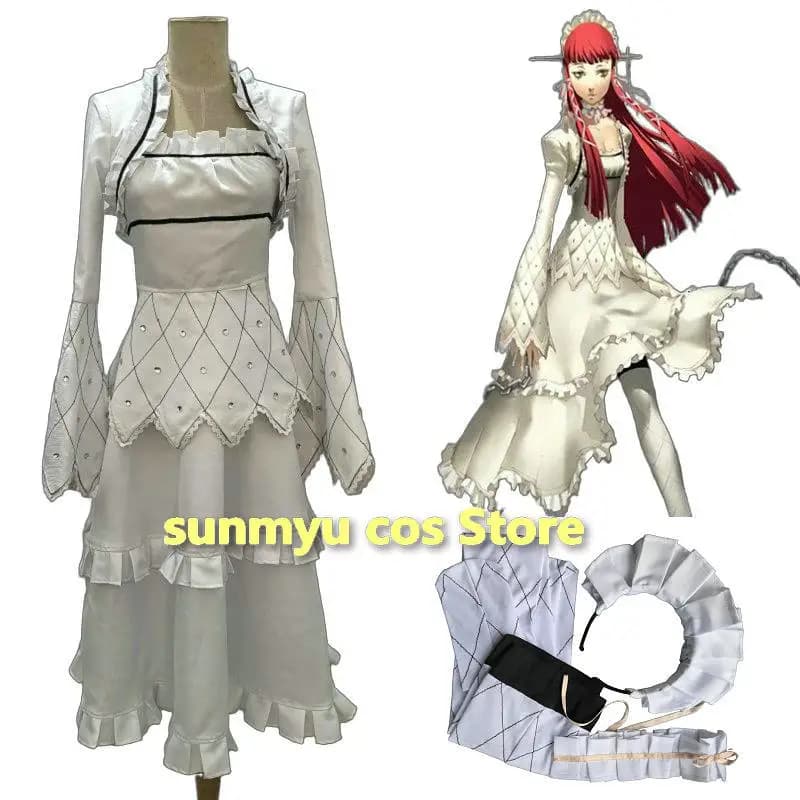 Chidori Yoshino Cosplay Costume Customizes Halloween White Dress Size With Socks Hair Circle