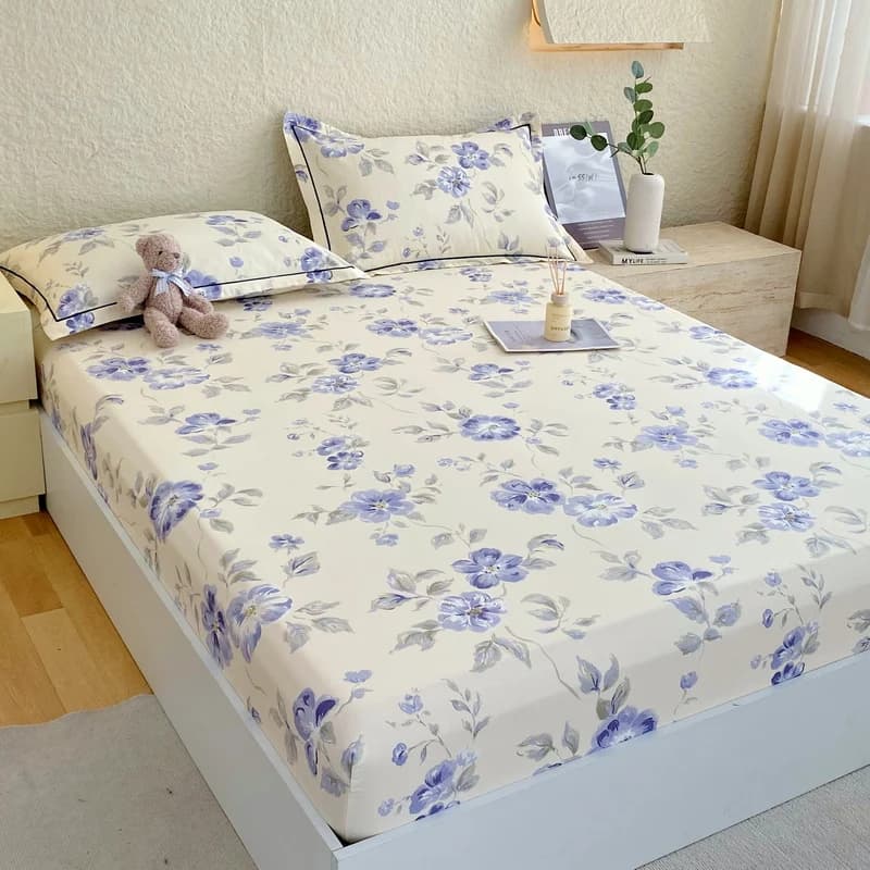Copriletto singolo in cotone primavera/estate 2025 Coprimaterasso in tessuto grosso di classe A senza stampa fluorescente con letto elastico