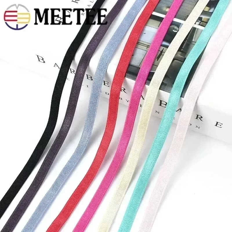 5/10/20 Metri Meetee 6mm Fasce Elastiche Biancheria Intima Reggiseno Cinghia Elastico Nastro Elasticizzato Nastri Indumento Decor Accessori Per Cucire FAI DA TE