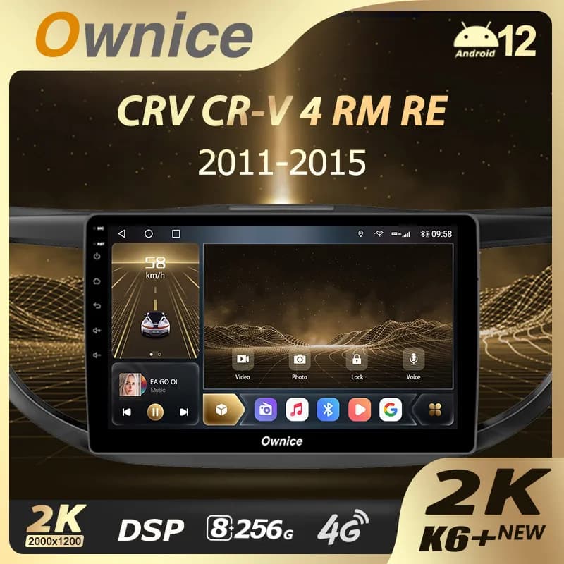 Ownice K6 + 2K per Honda Accord 8 2008 - 2012 Autoradio Lettore video multimediale Navigazione GPS stereo Android12 No 2din 2 Din DVD