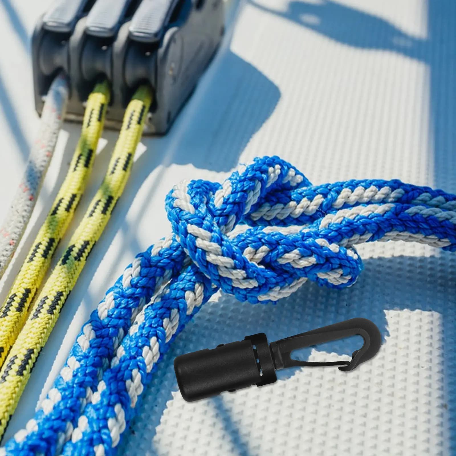 20 Pezzi Ganci di Ormeggio Elastici per Ormeggio a Terra, Resistenti, per Yacht, Kayak, Canoa, Barca, con Controllo Tensione Regolabile, Robusti per Uso Marino
