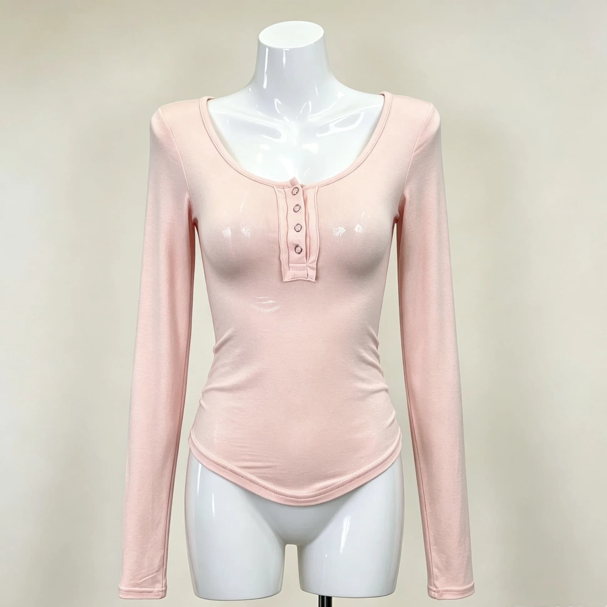 Slim Fit Long Sleeve U-Neck T-Shirt Women's Sexy Spicy Style Base Layer Shirt Commute Style Moisture Wicking Pure Color