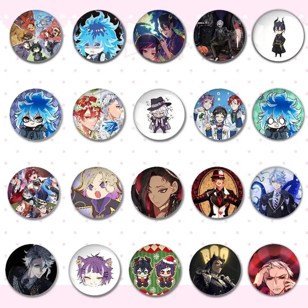 Distintivi del Gioco T-Twist W-Wonderland, Spille Rotonde, Distintivi Carini a Tema Cartone Animato per Cosplay di Idoli, Spille Fai da Te per Zaini, Abbigliamento e Gioielli