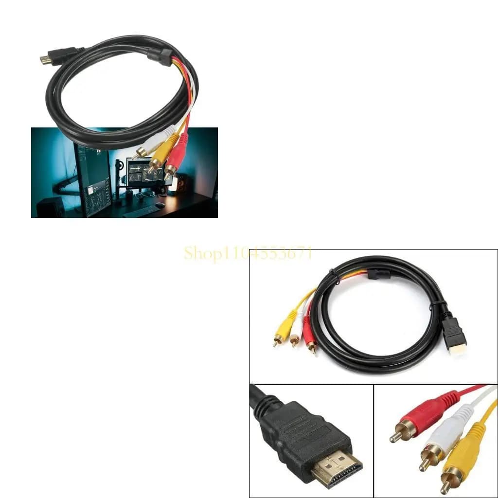 Best Seller 60 pollici per trasmettitore connettore composito adattatore cavo maschio a 3RCA AV