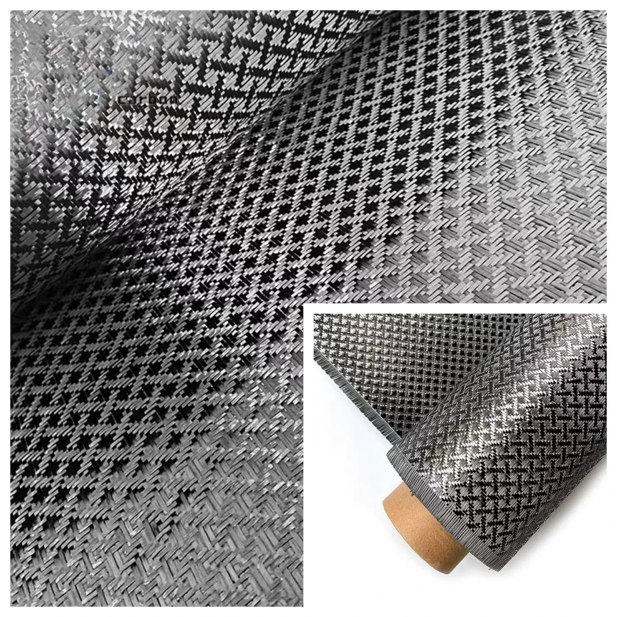 Tessuto in vera fibra mista di carbonio 3K 240g, modello X, utilizzato per canna da pesca, moto, auto, 1 m (40")* 1 m (40")/*150 cm