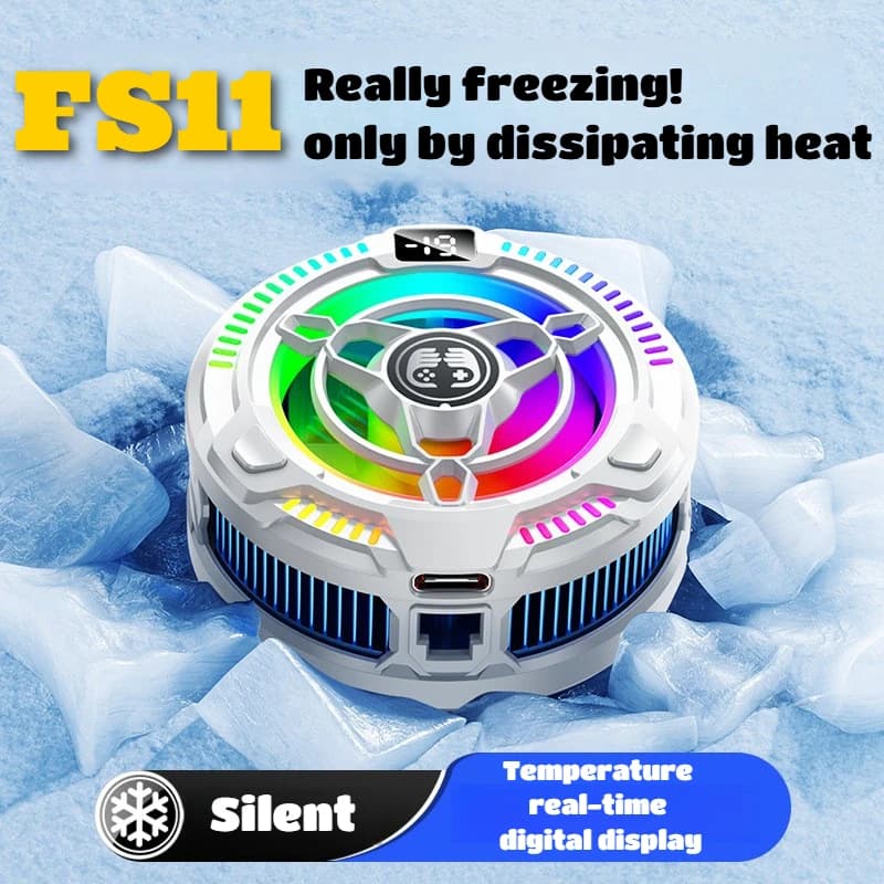Dispositivo di raffreddamento per giochi PUBG per telefono cellulare ad alta potenza FS11 30W con display Radiatore di raffreddamento per refrigerazione a semiconduttore per iPhone Android