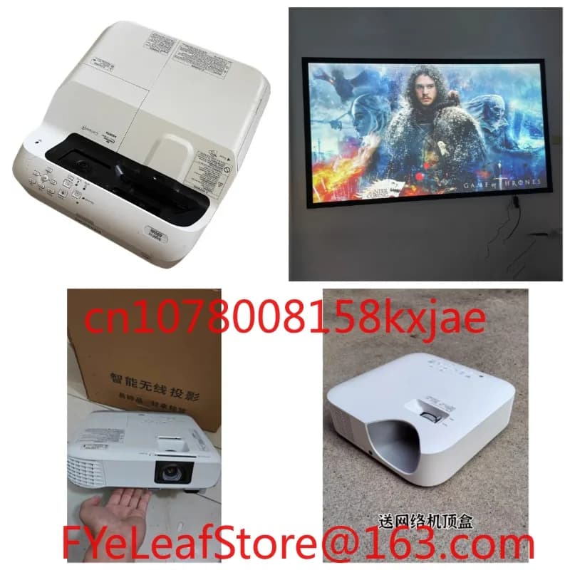 Proiettore di seconda mano 695W 685W 980W Messa a fuoco ultracorta ad alta definizione Wifi Smart Voice, proiezione dello schermo del telefono cellulare 3D