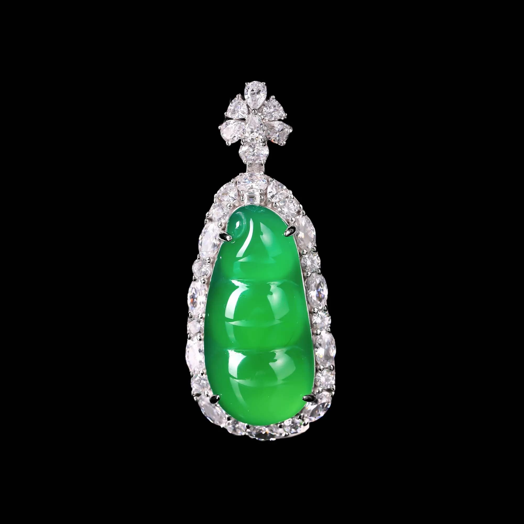 Exquisite Lucky Pendant in Natural Chaldean and Sterling Silver 925, Fine Jewel for Women's Birthday Gift