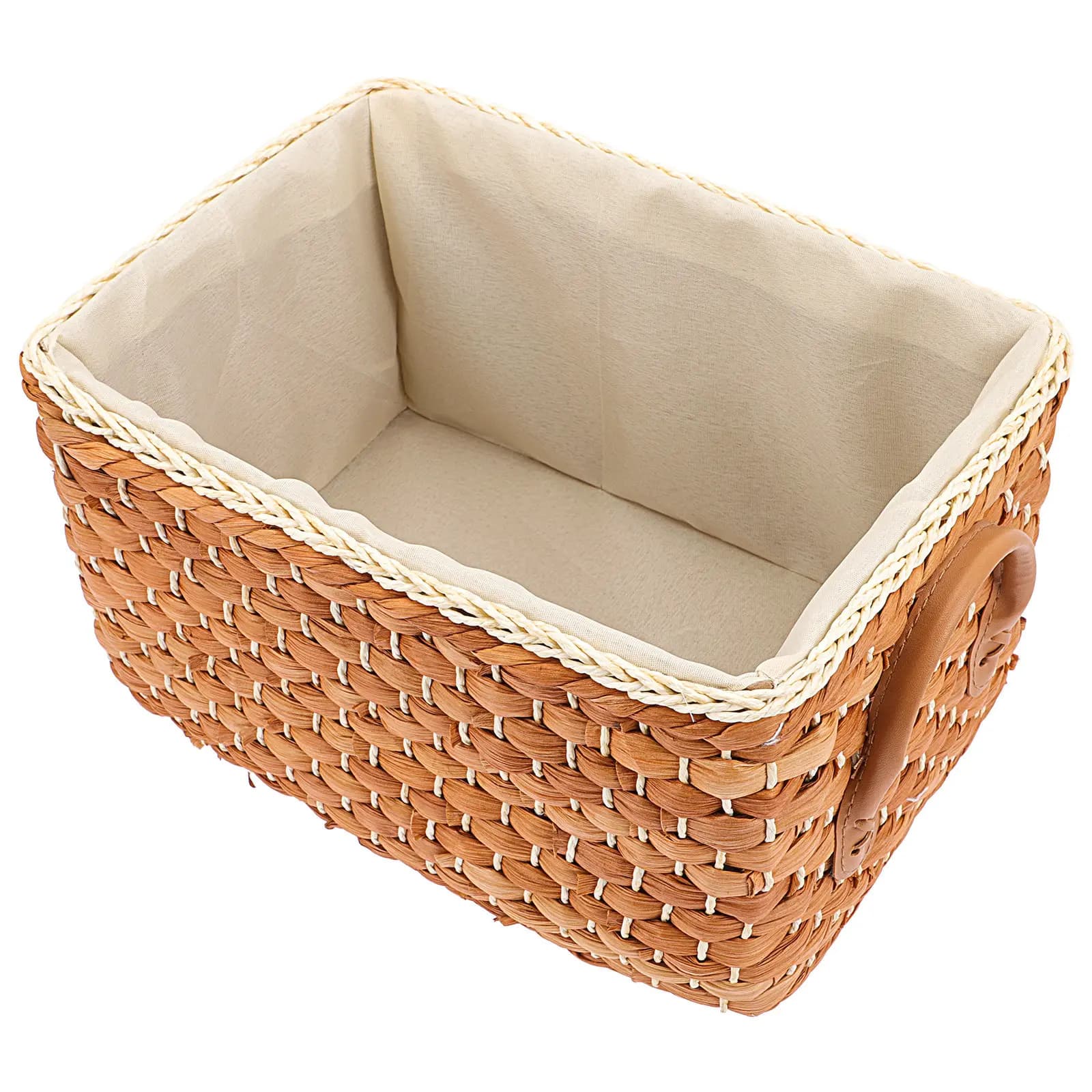 Cesto Rustico Intrecciato a Mano in Paglia di Mais, Organizzatore Decorativo Naturale per Frutta, Fiori Secchi, Oggetti Vari, Asciugamani, Riviste