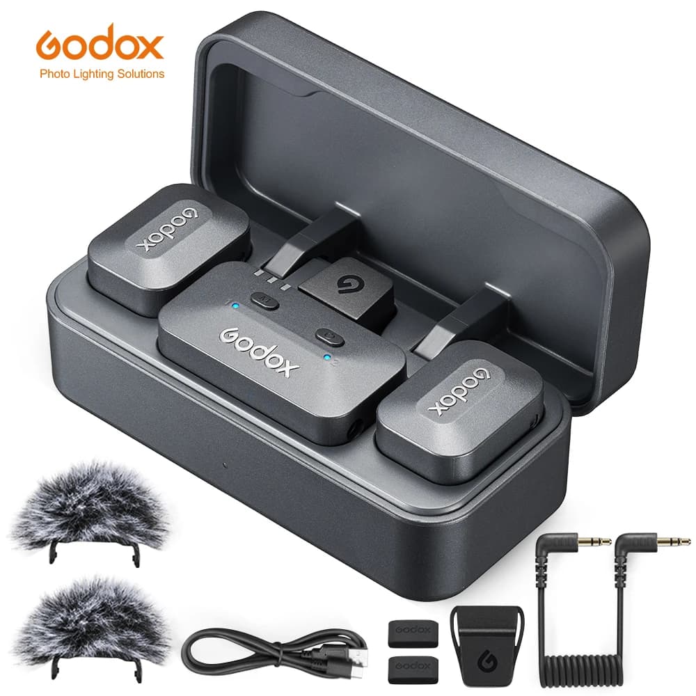 GODOX Alink wireless microphone with stable capacity of 300 m, noise reduction and sleigh attachment for Canon cameras, Sony and action room.