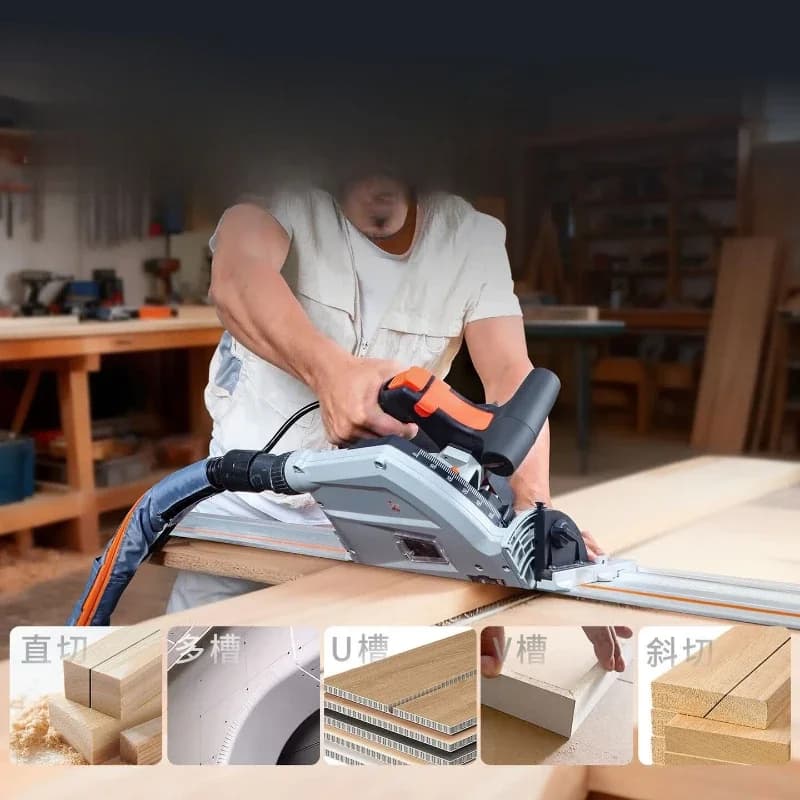 2026 new SJ55 brushless track saw woodworking special board gypsum board electric round dust-free guide rail cutting saw