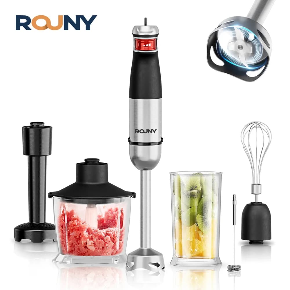 Frullatore a Immersione Elettrico 6-in-1 Multifunzione, Lame in Acciaio Inox, per Casa e Cucina, 1500W MAX