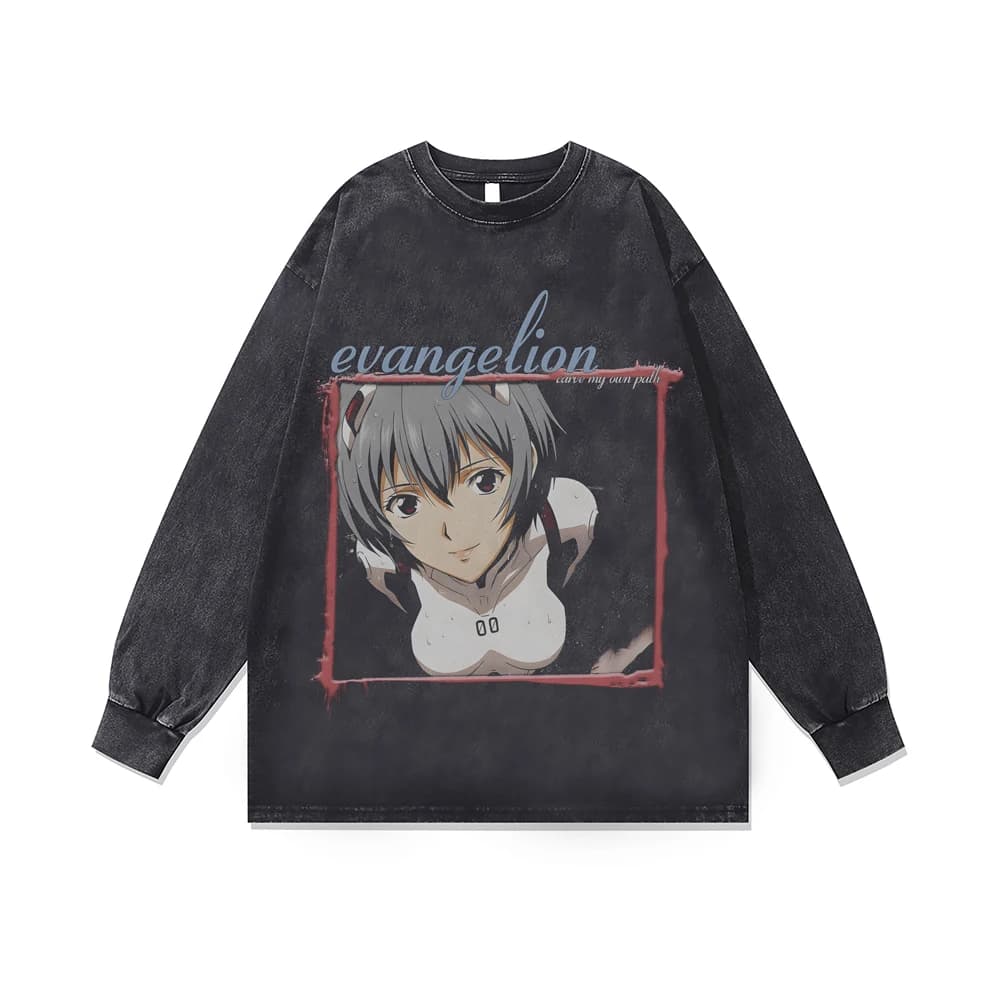 Japanese Anime Print Unisex Oversized Thin Sweatshirts T Shirts Women Men's Hoodie Y2k Clothes Cotton Harajuku Streetwear Tops