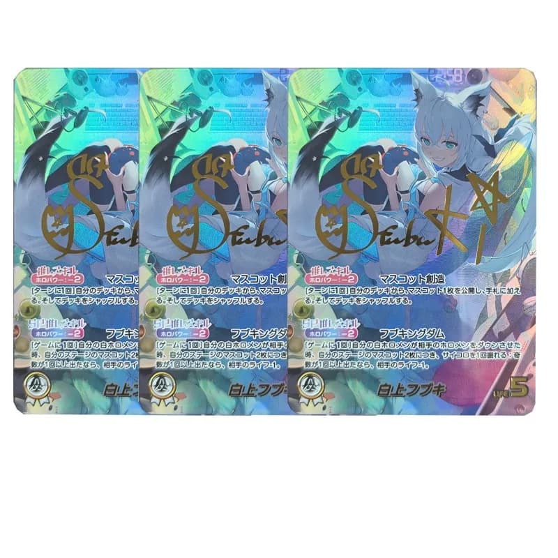 Carta da Collezione DIY HOLOLIVE OCG Virtual Idol Series Shirakami Fubuki Bronzing Signature Color Flash Card ACG Oozora Subaru Game Collection Card
