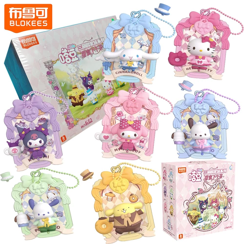 New Series Blokees Original Sanrio Daadoos Blind Box, Sweet Afternoon Tea Collection, Theme Backpack Pendant Carton Animated, Soul Accessories, Perfect Gifts