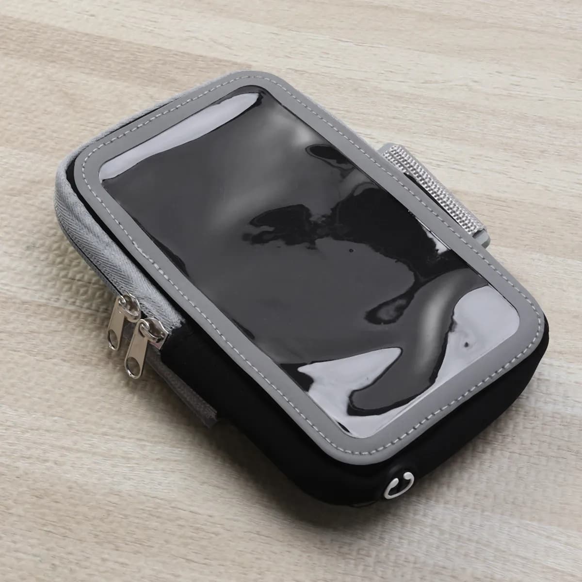 Sports Arm Bag Waterproof Dacron Lightweight Adjustable Belt Outdoor Running Armband Phone Money Keys Earphone Pouch Black for 6