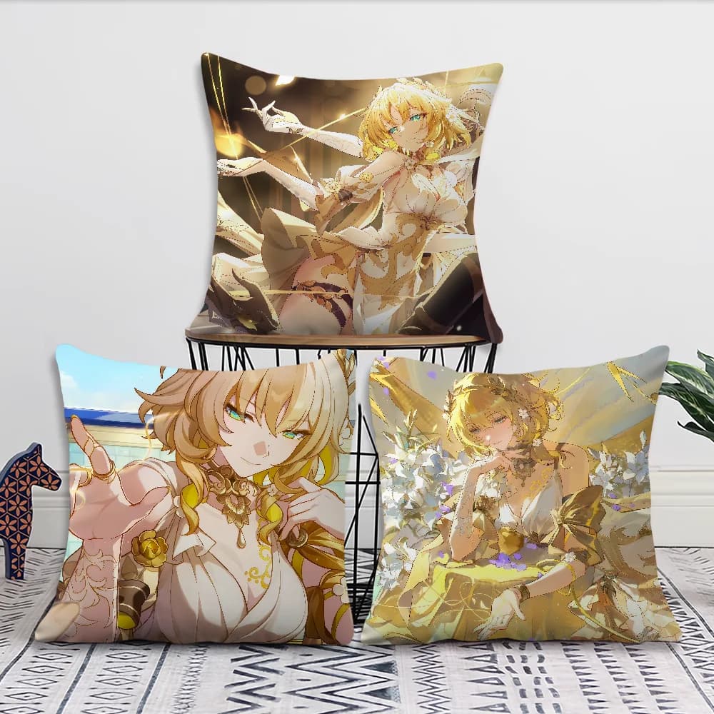 game Honkai Star Rail Aglaea Ageullaia cushion cover soft Pillow Case for Sofa Living Room Home office Decor Protective Covers
