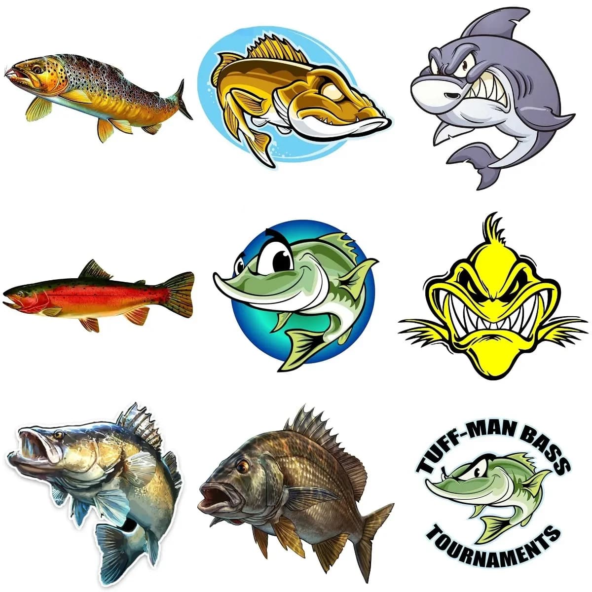 Creative PVC raincoat sticker for fish to decorate accessories for motorhome decals for cars, bikes, campers, laptops, motorcycle, wall helmet