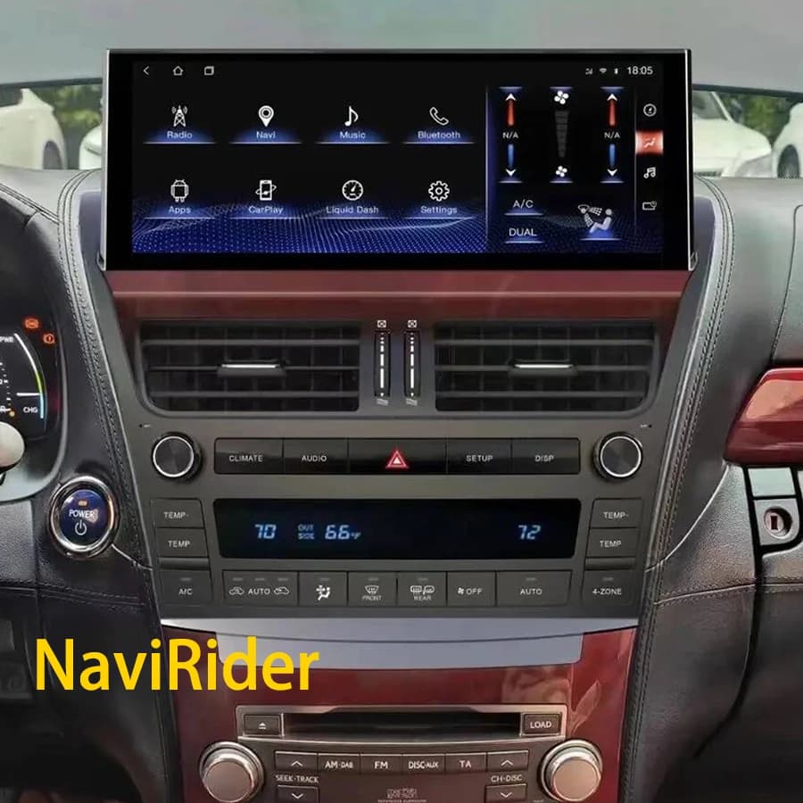 Navigazione GPS per autoradio, Bluetooth, Android 13, 8 GB + 128 GB, WiFi, Carplay wireless automatico, per Lexus LS460, LS600 2006-2012, 12,3"