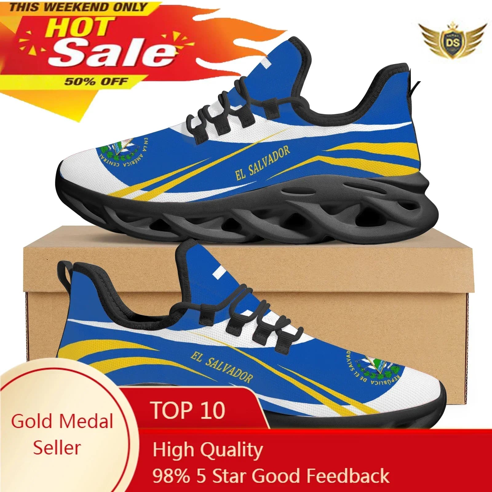 Scarpe da ginnastica ammortizzanti Tonga Design Coppia Scarpe basse stringate autunnali Stampa bandiera El Salvador Scarpe vulcanizzate leggere da corsa