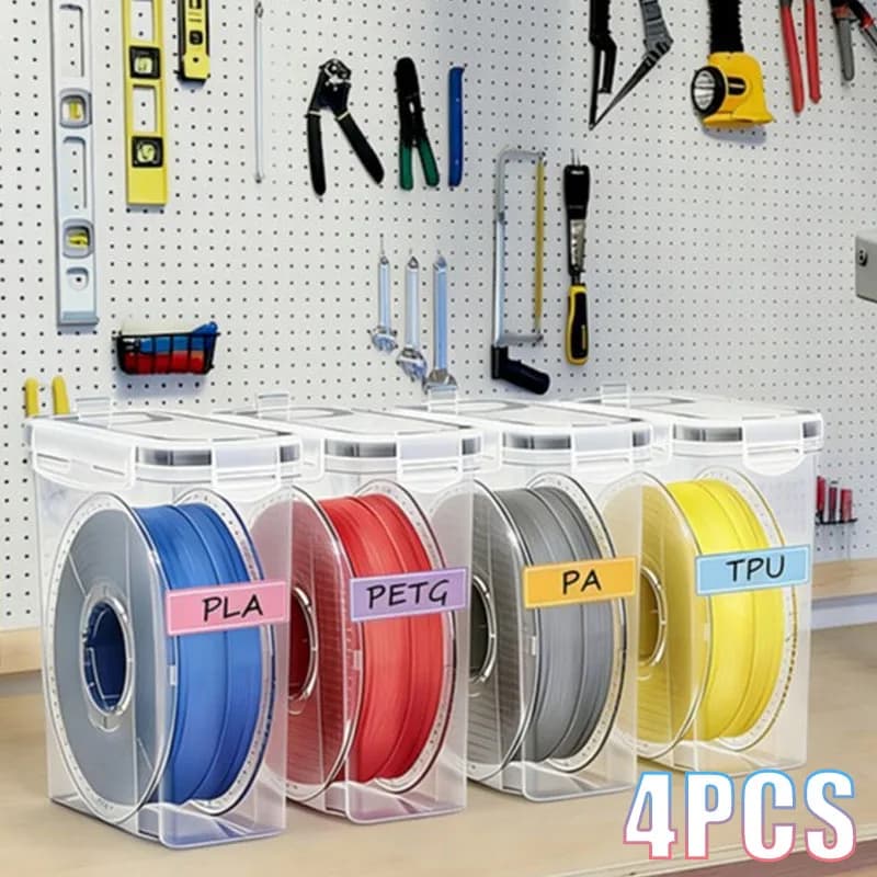 4PCS Filament Dry Box for 3D Printer Sealed Dustproof Moisture Proof Storage Box for PLA ABS PETG Universal Spool Holder