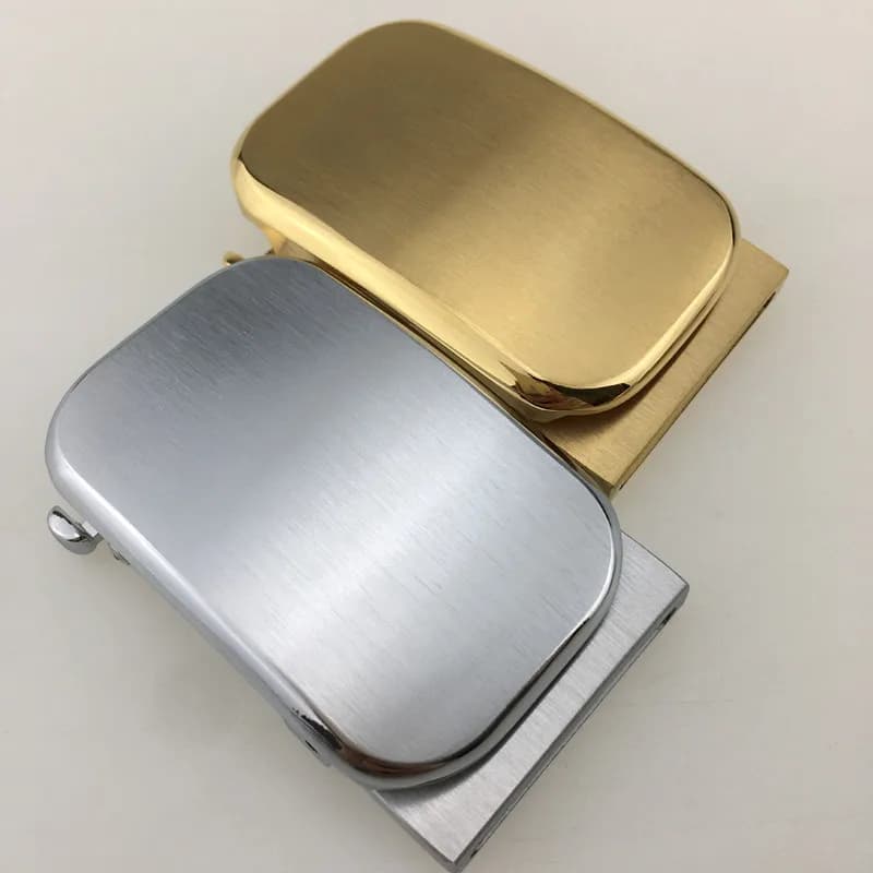 Fibbie per cinture in ottone massiccio da 35 mm Fibbia automatica da uomo in metallo spazzolato per cinture da 33-35 mm Testa Accessori artigianali in pelle fai da te