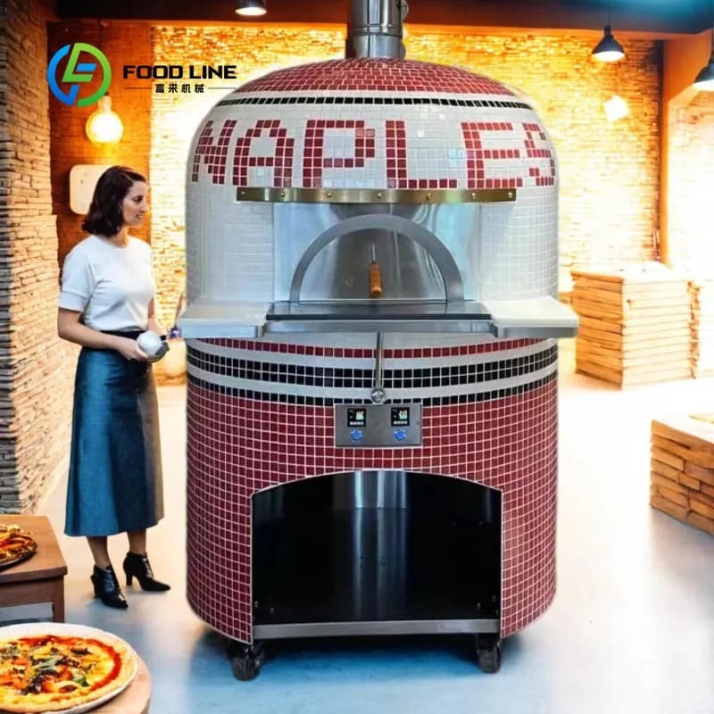 Customized Neapolitan Pizza Oven Wood Fired Stone Brick Gas Burner Outdoor Indoor Professional Restaurant Heavy Duty Charcoal