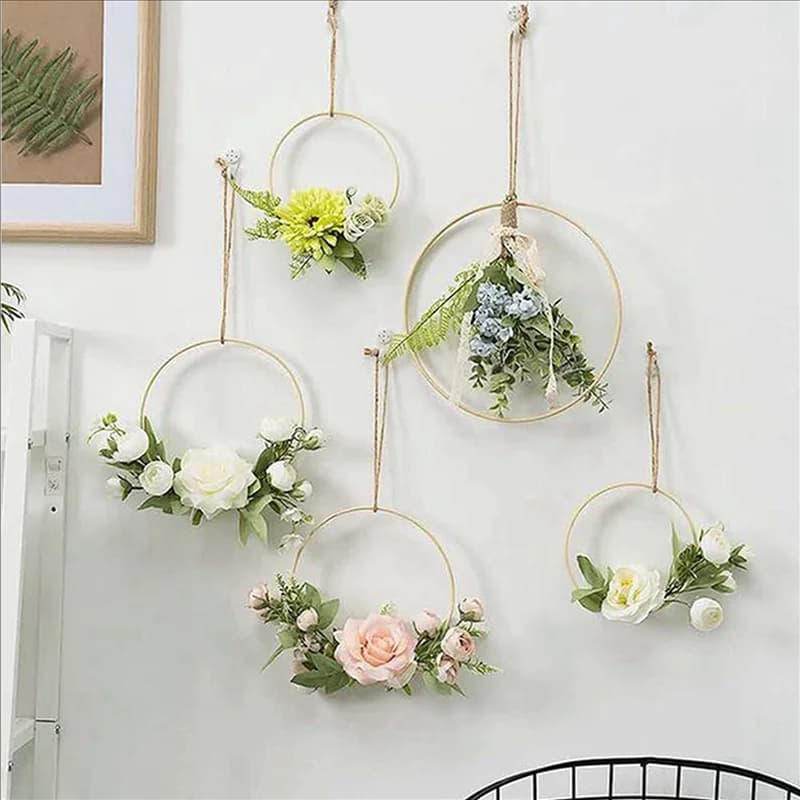 A36T-Bamboo Floral Hoop, 45 Pack 3 Sizes Dream Catcher Bamboo Wood Circle Ring For Wedding Decor Dream Catchers And Crafts