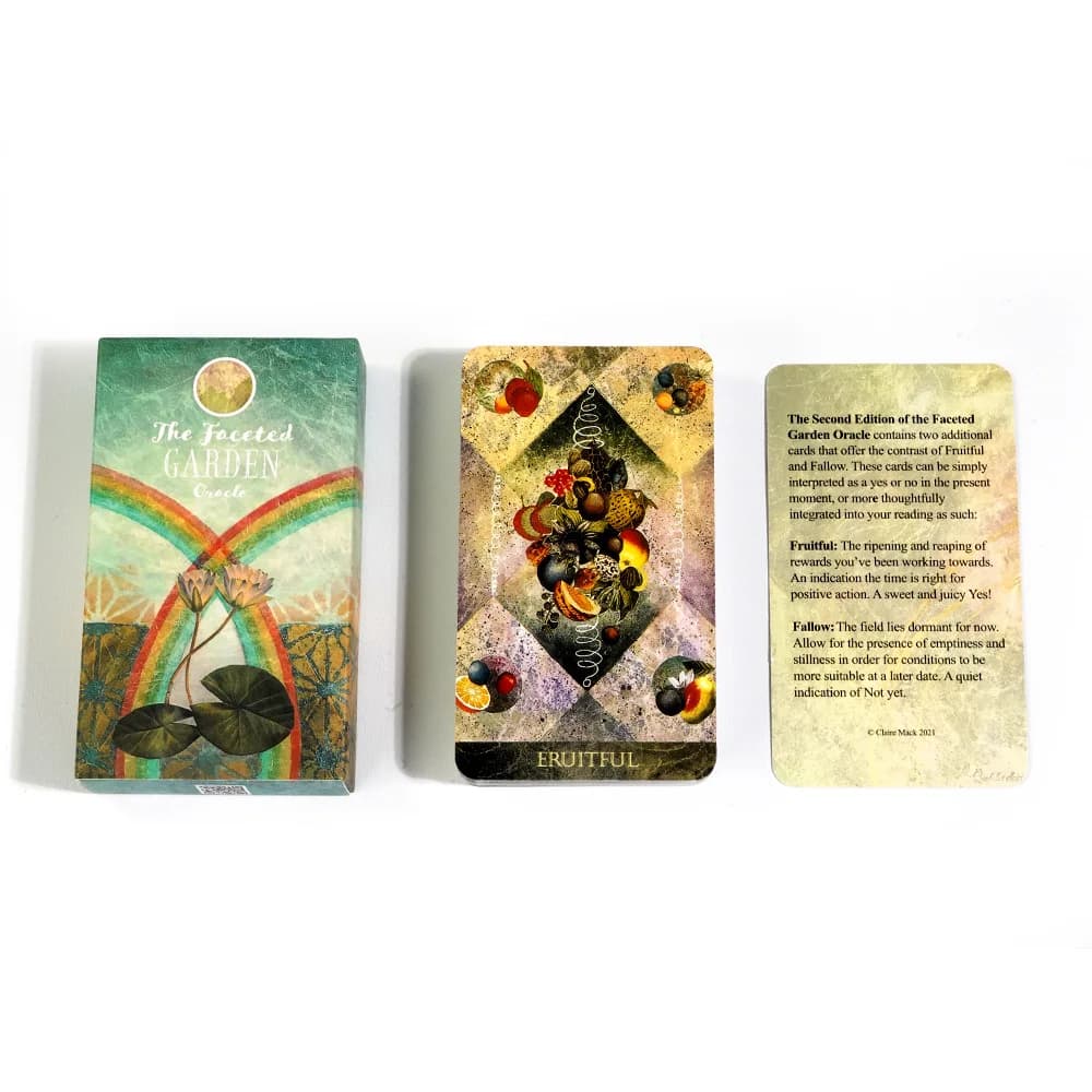 52 Carte The Faceted Garden Oracle Second Edition, Mazzo di Carte Oracolari per Divinazione Ispirato al Simbolismo e alla Metafora del Giardino