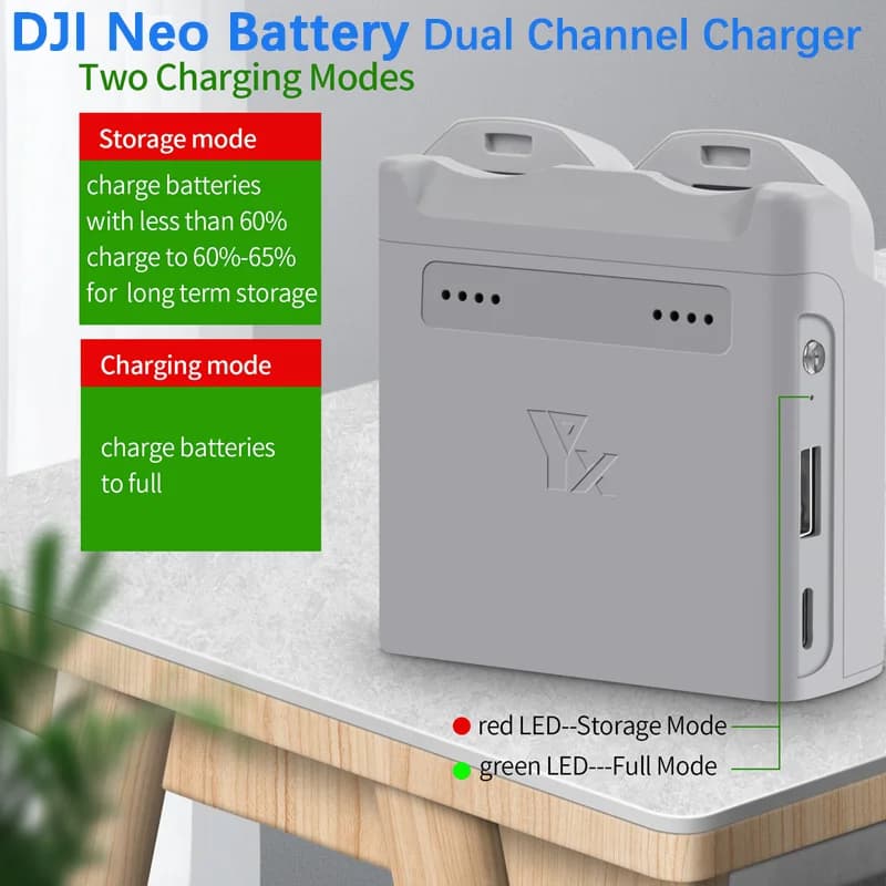 Per DJI Neo Drone Batteria di volo Hub di ricarica a 2 vie Power Bank PD Caricatore rapido Accessori display digitale multifunzione intelligente
