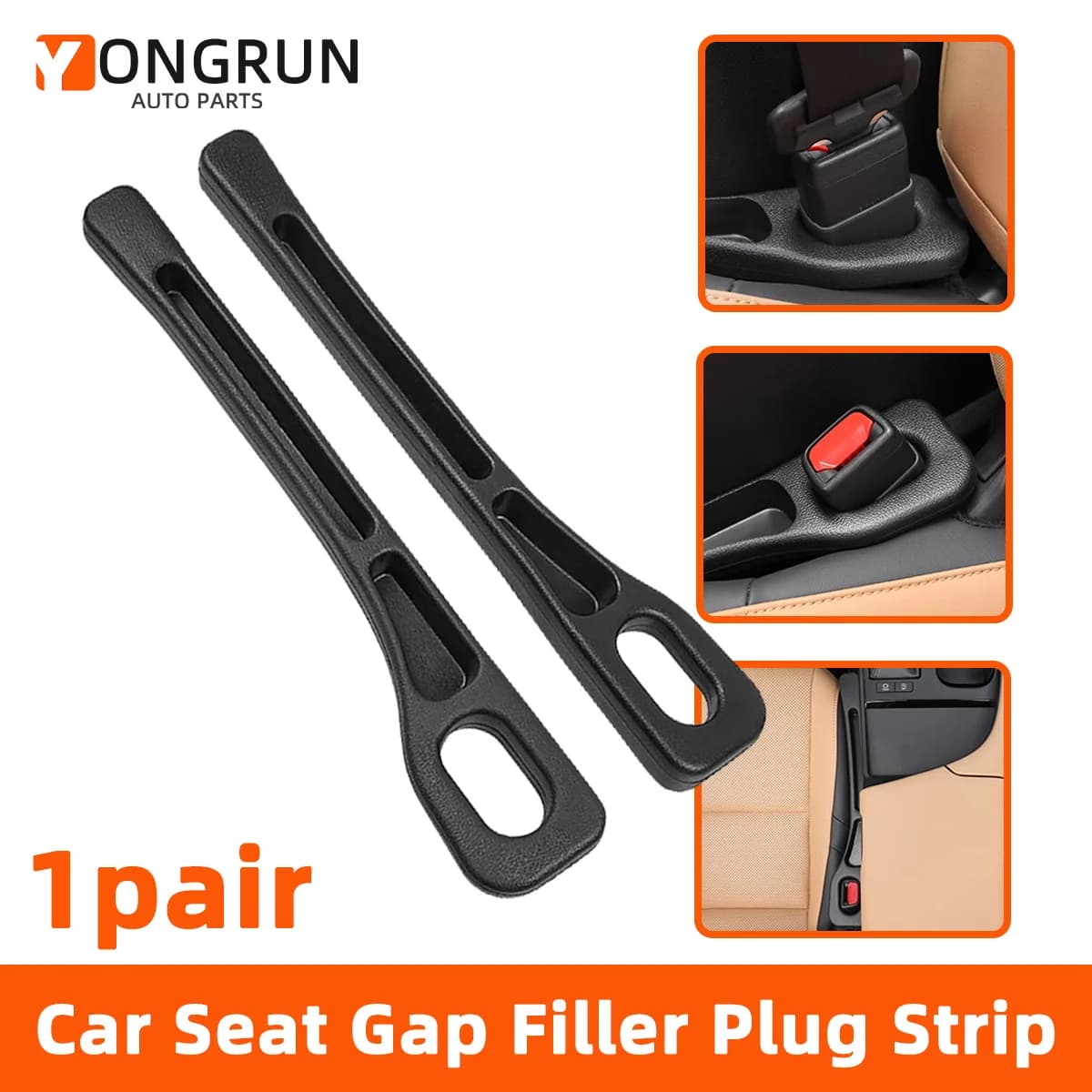 YONGRUN 1 paio di scatole di immagazzinaggio per riempire lo spazio del sedile automobilistico Nero Riempitore generale dello spazio del sedile del motore Gap del sedile automobilistico Interni automobilistici